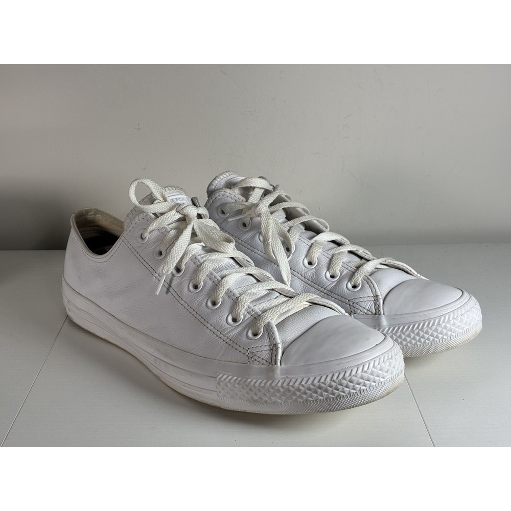 Converse 136823C Mono White Leather Low Lace Unisex Sneaker Men 13